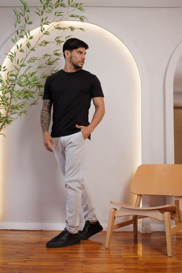 Calça Sarja Viena Cinza Claro