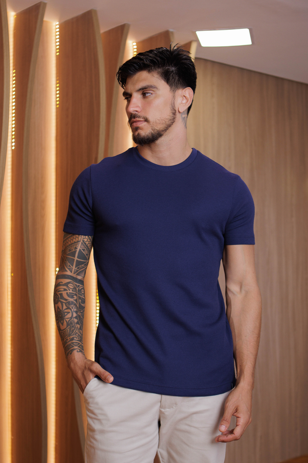 T-Shirt Tricot Azul Marinho