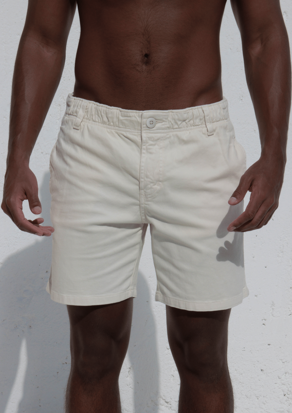 Short Algodão Amarelo Claro