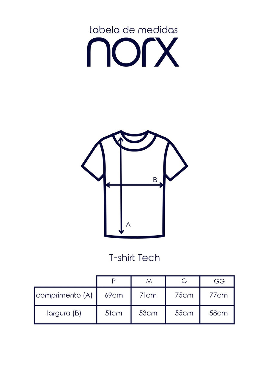Tabela de medidas T-shirt Tech Marrom