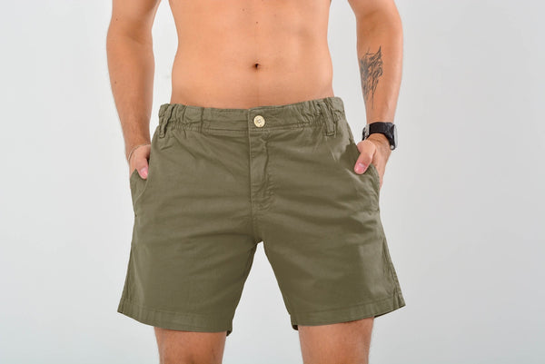 Short Algodão Verde Musgo