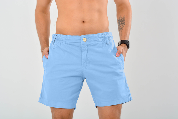 Short Algodão Azul Claro